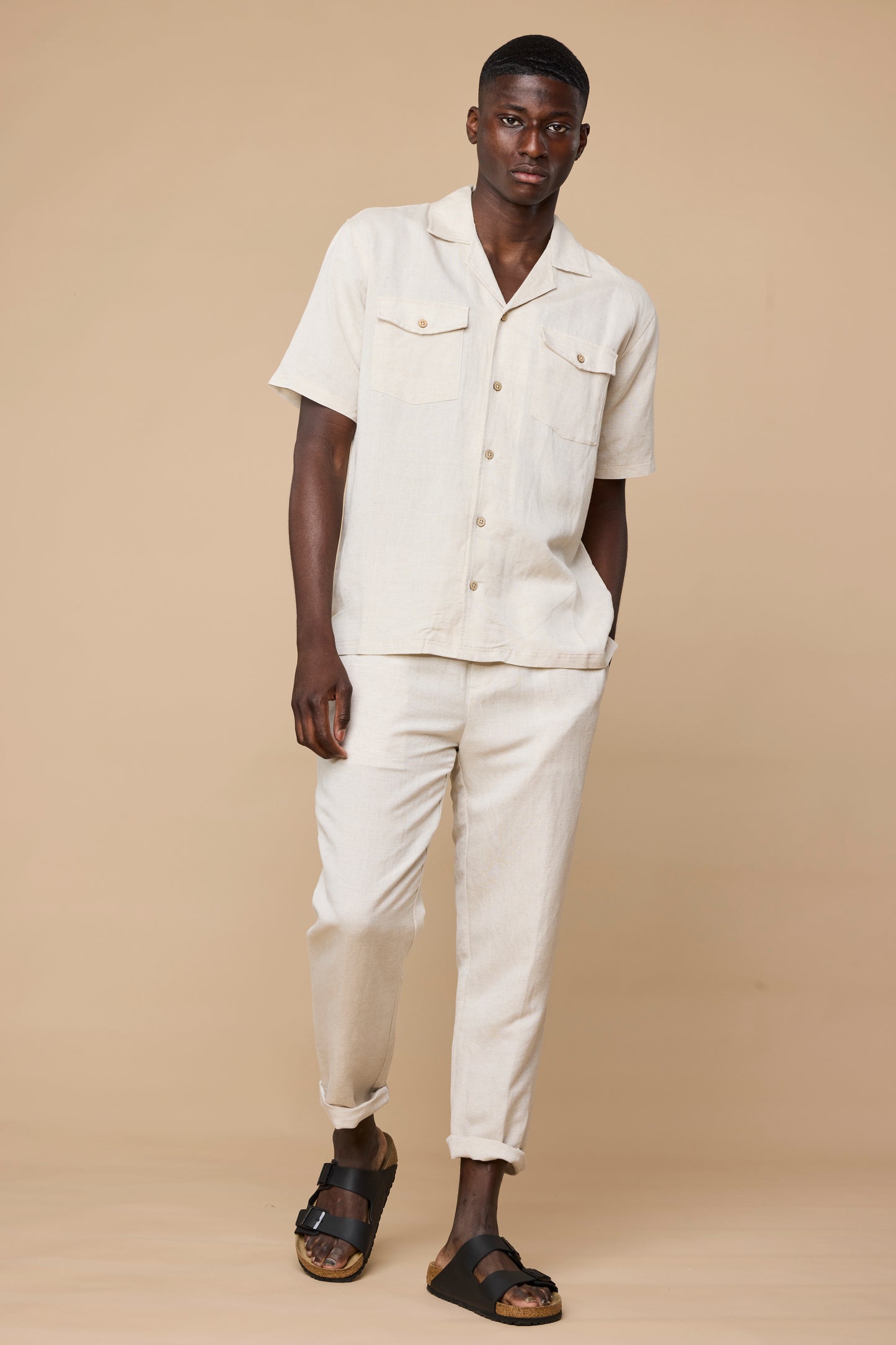 LORENTO LINEN SHIRT - ECRU