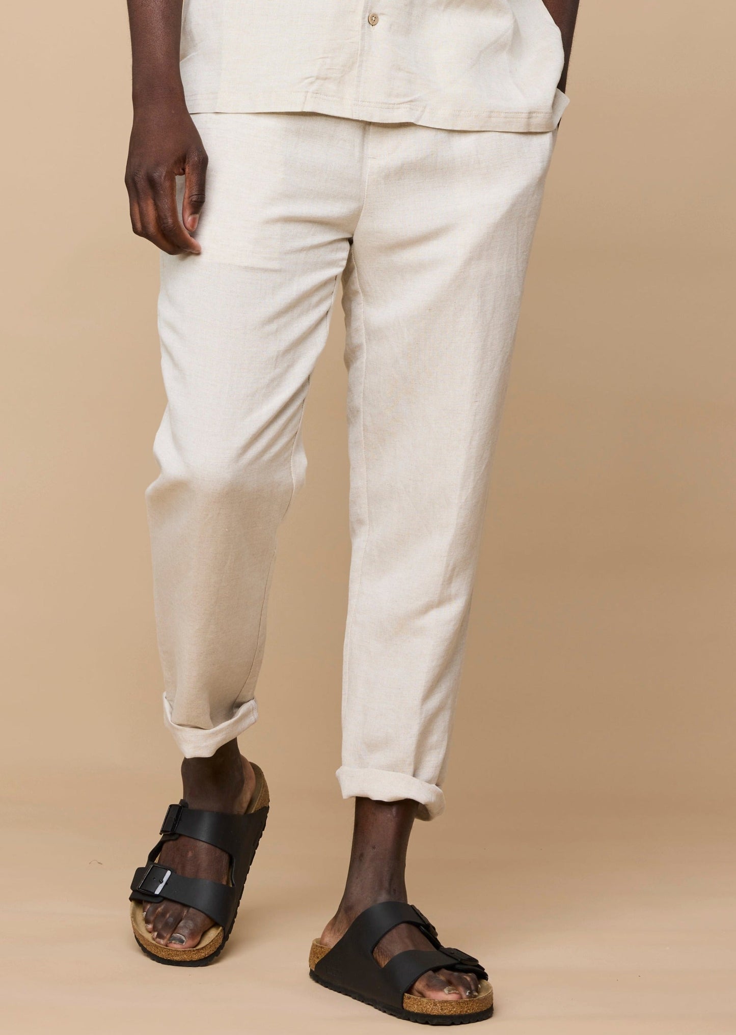 ELVIRO LINEN PANTS - ECRU