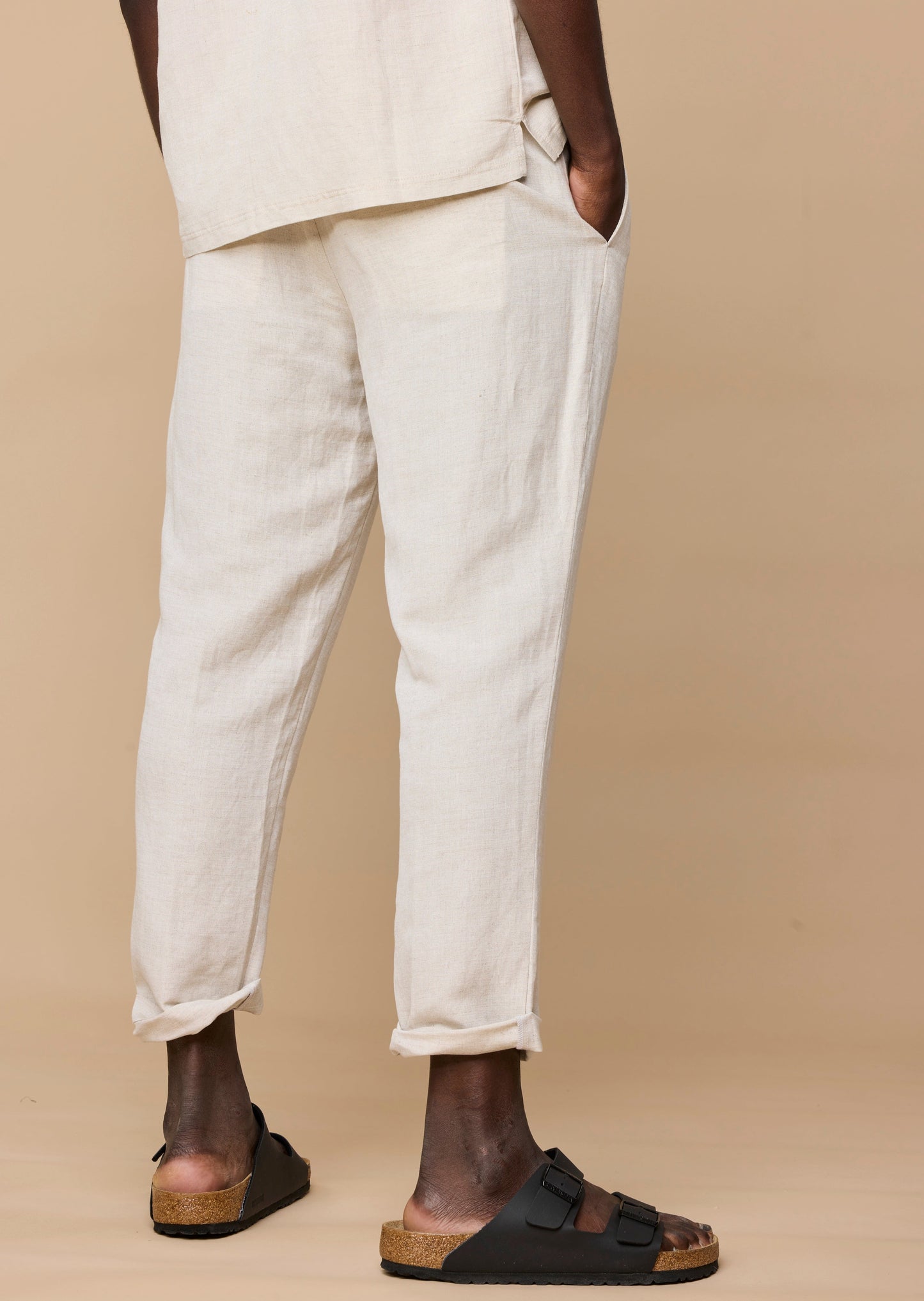 ELVIRO LINEN PANTS - ECRU