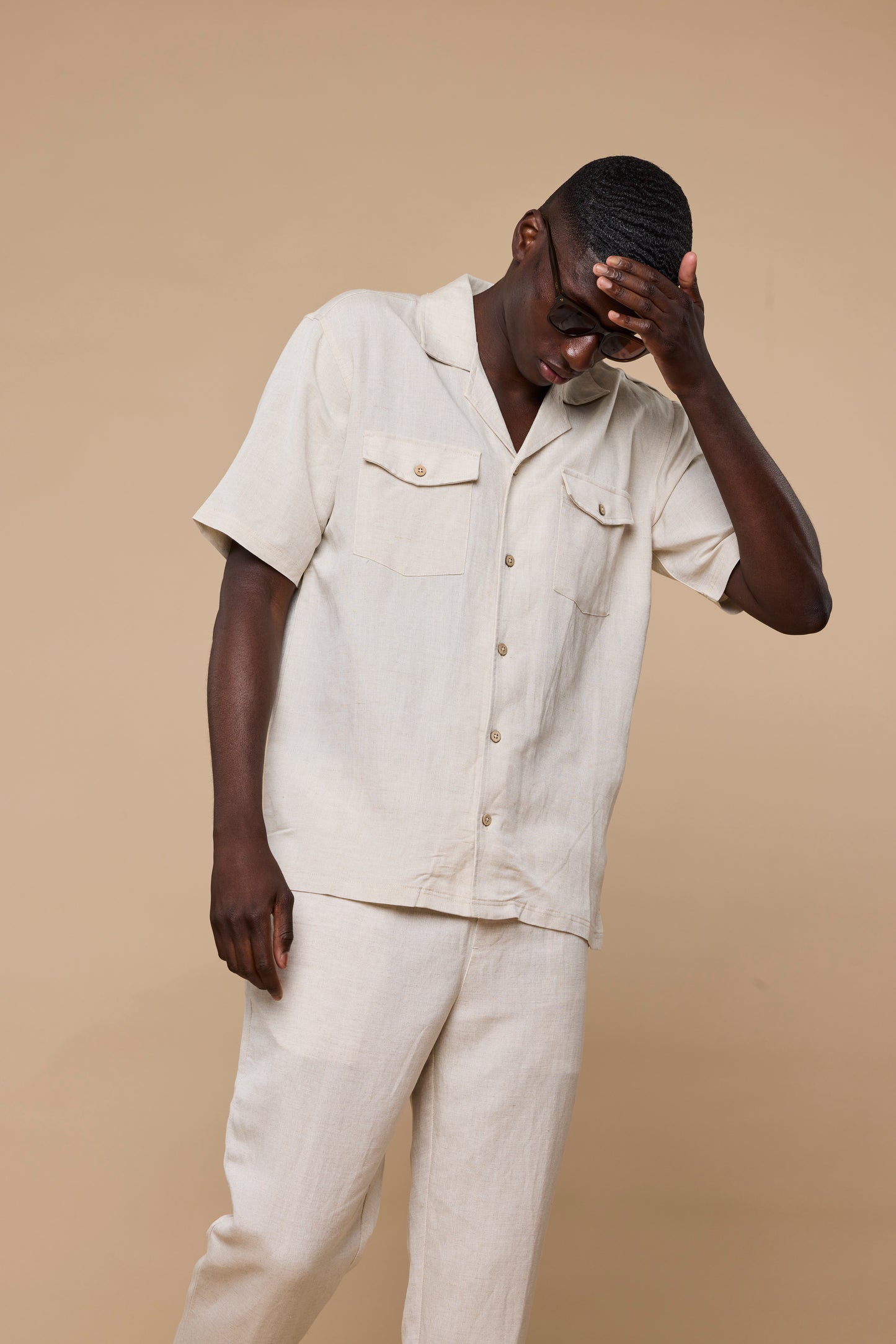 LORENTO LINEN SHIRT - ECRU