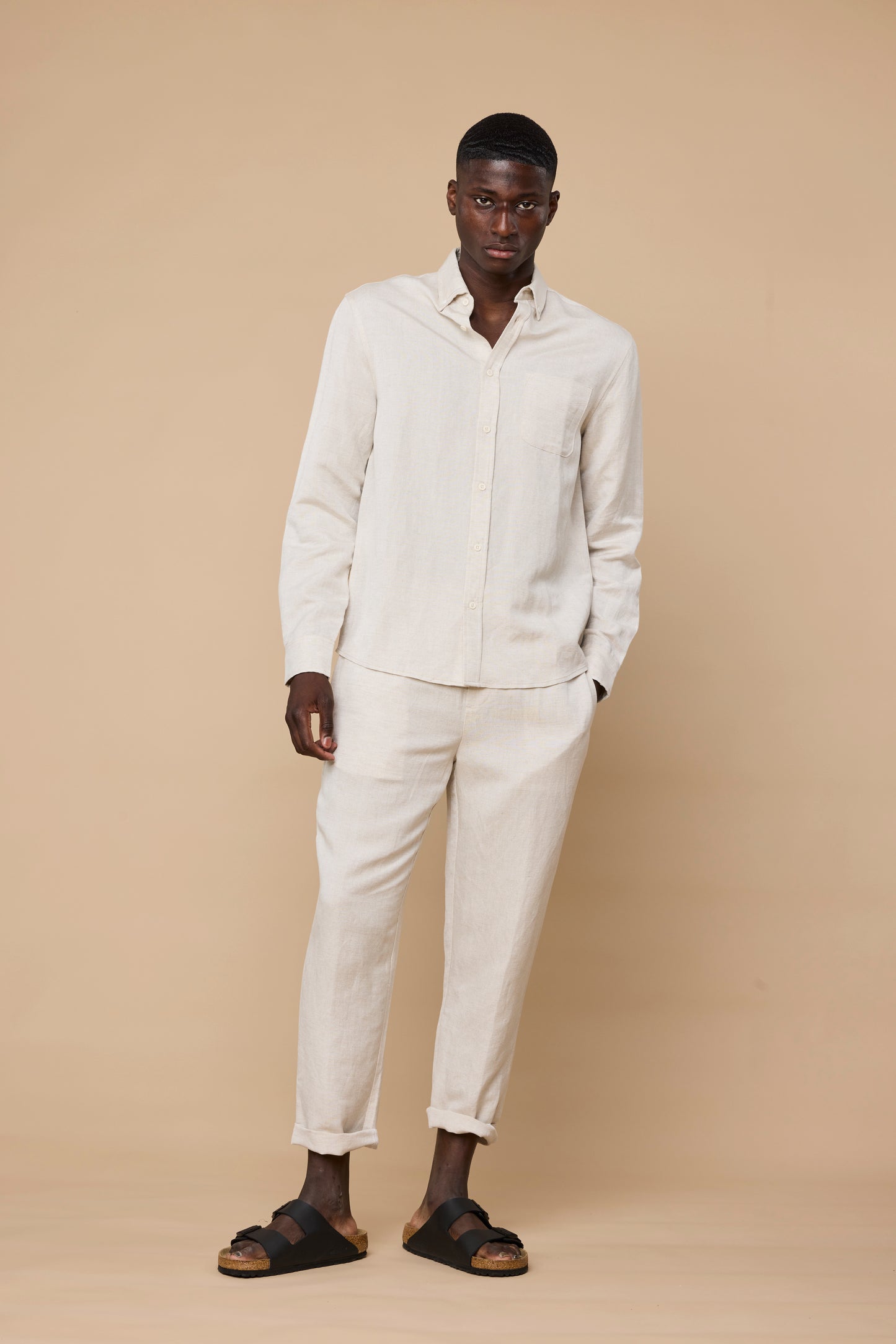 ELVIRO LINEN PANTS - ECRU