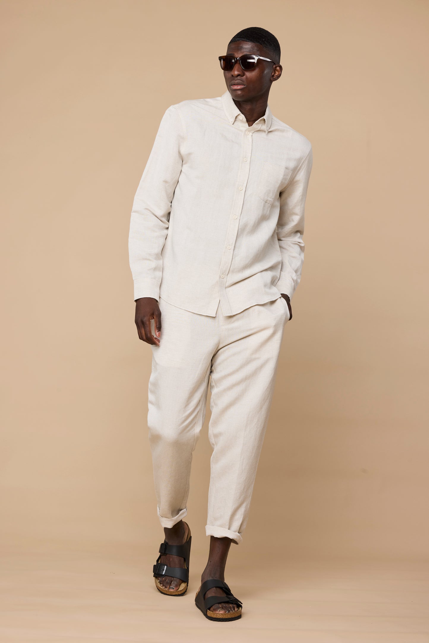 ELVIRO LINEN PANTS - ECRU