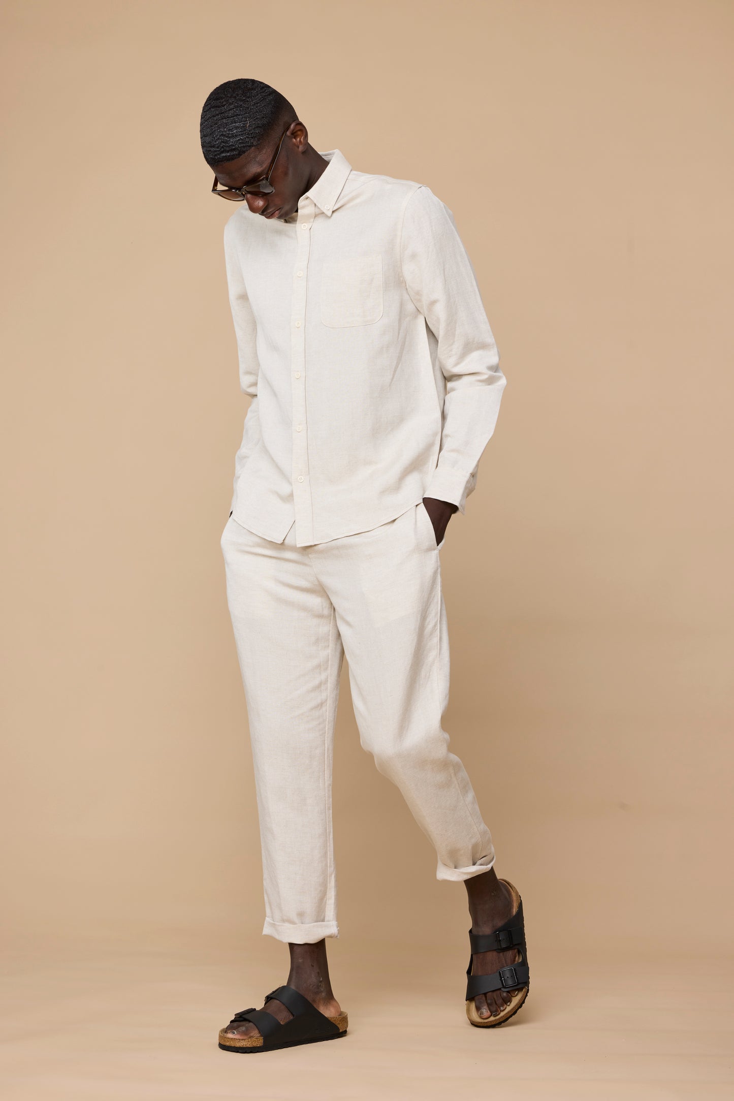 ELVIRO LINEN PANTS - ECRU