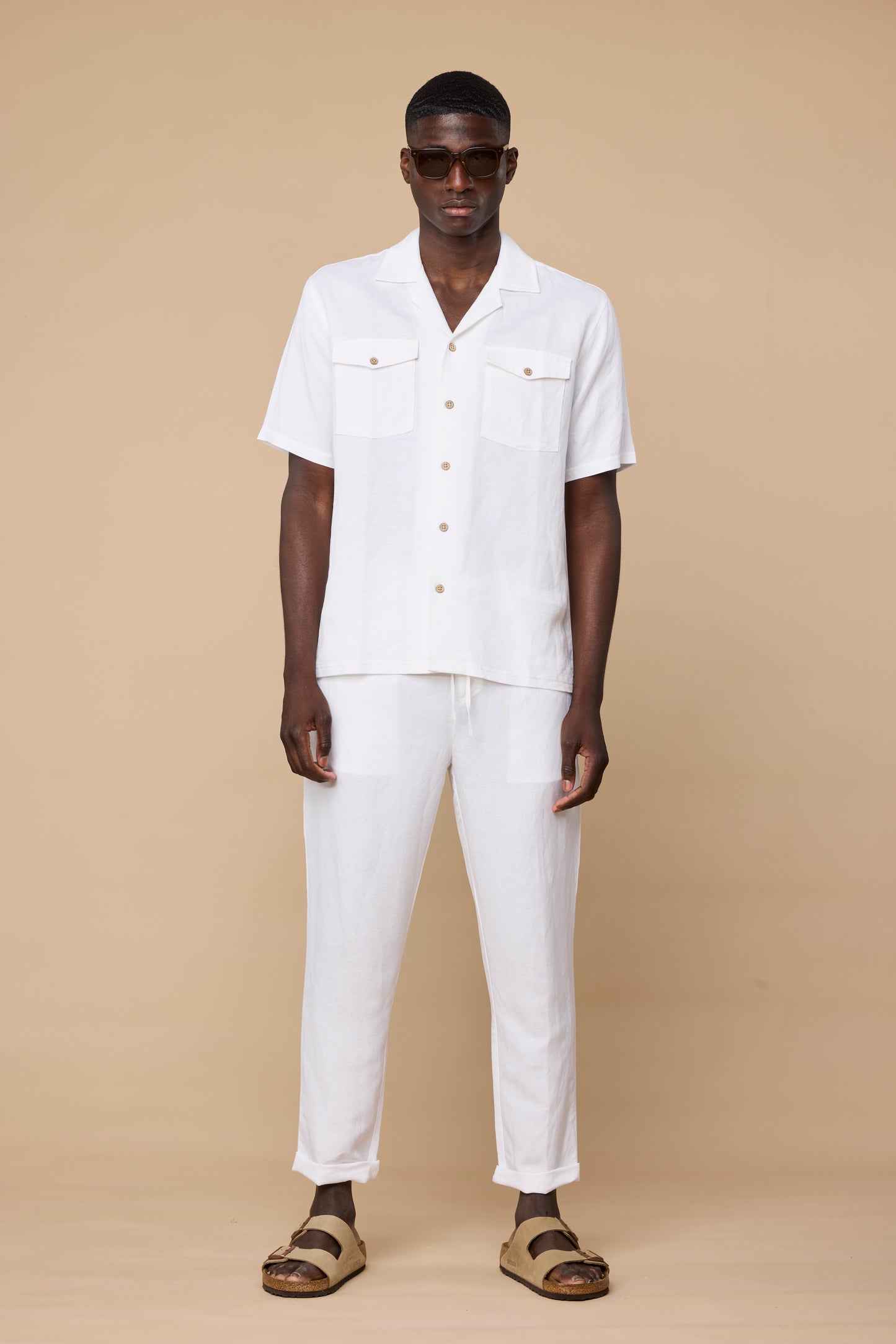 LORENTO LINEN SHIRT - WHITE