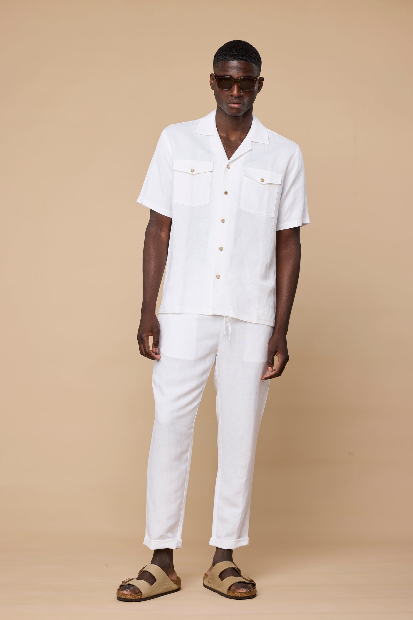 LORENTO LINEN SHIRT - WHITE