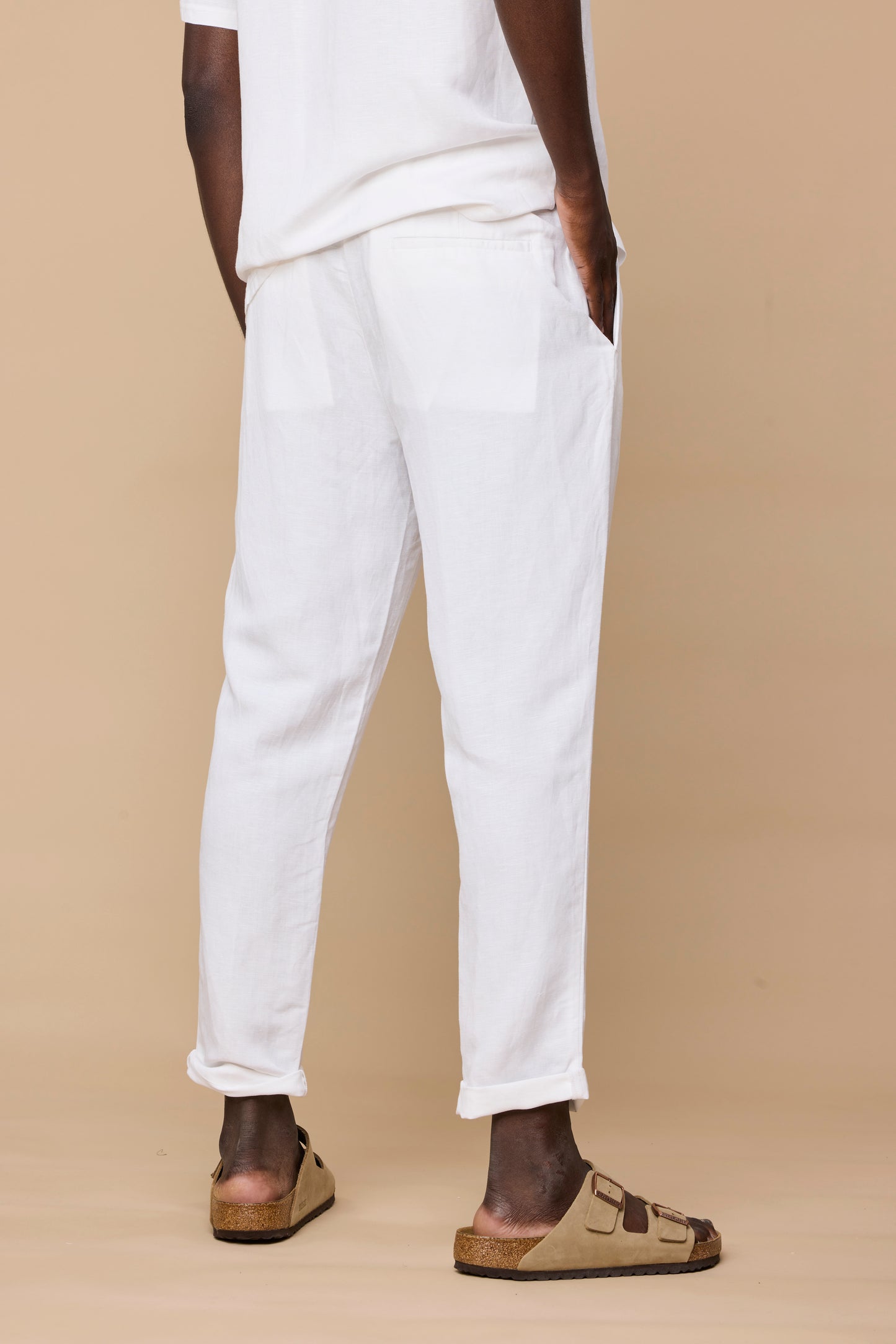 ELVIRO LINEN PANTS - WHITE