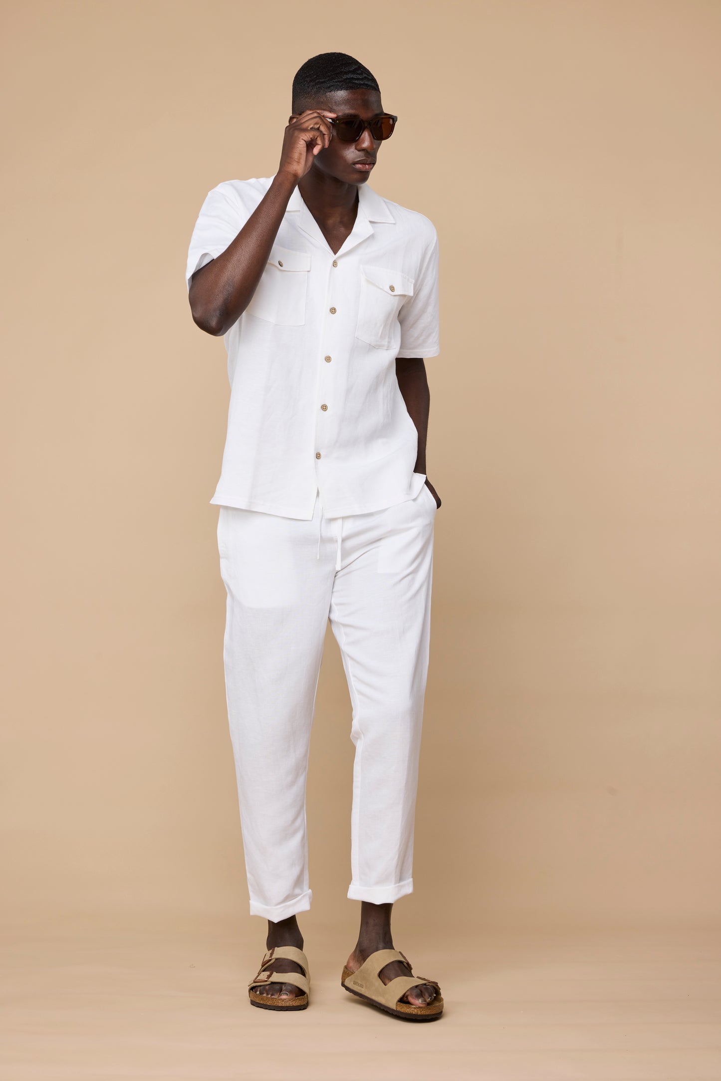 ELVIRO LINEN PANTS - WHITE