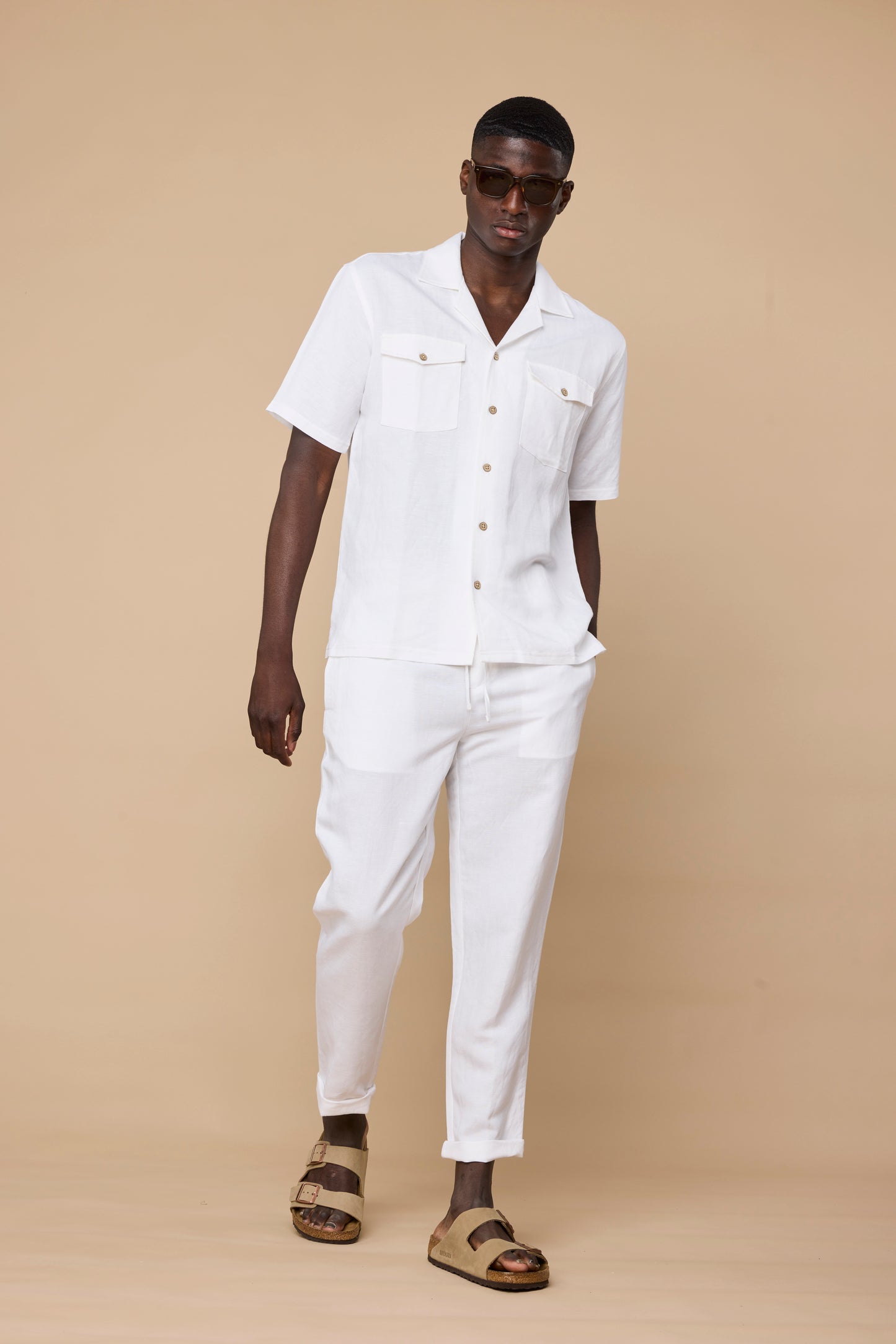 ELVIRO LINEN PANTS - WHITE