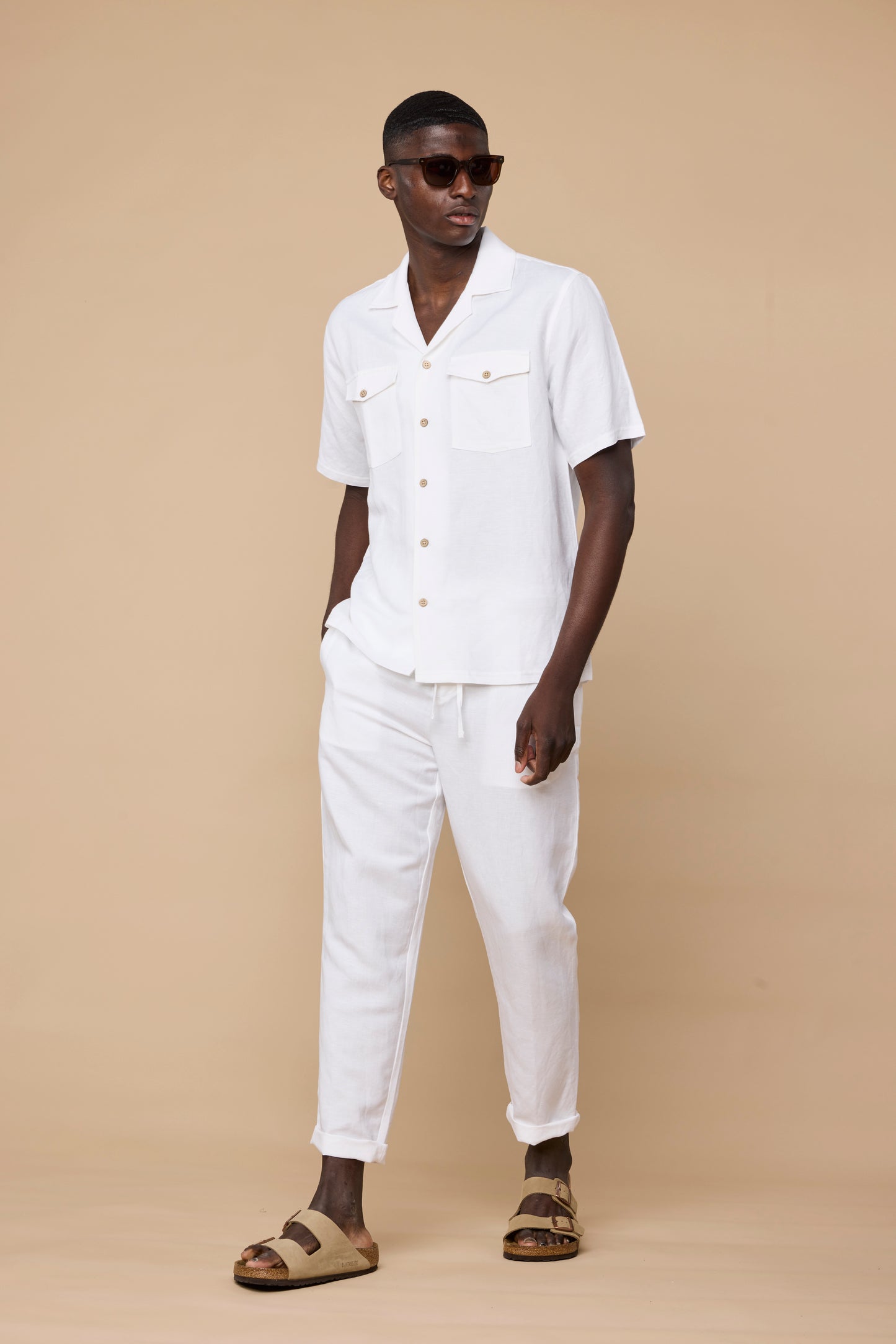 ELVIRO LINEN PANTS - WHITE