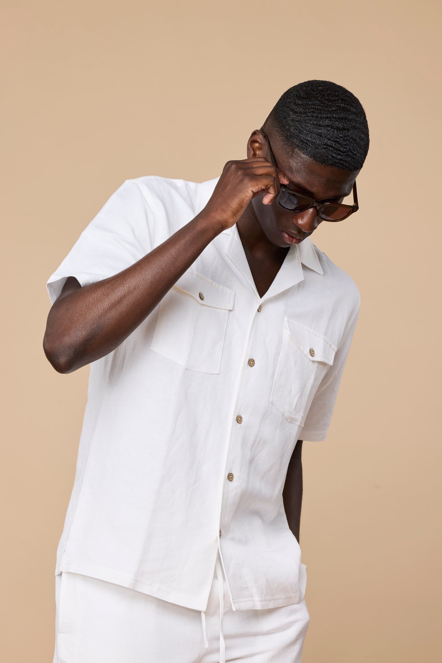 LORENTO LINEN SHIRT - WHITE