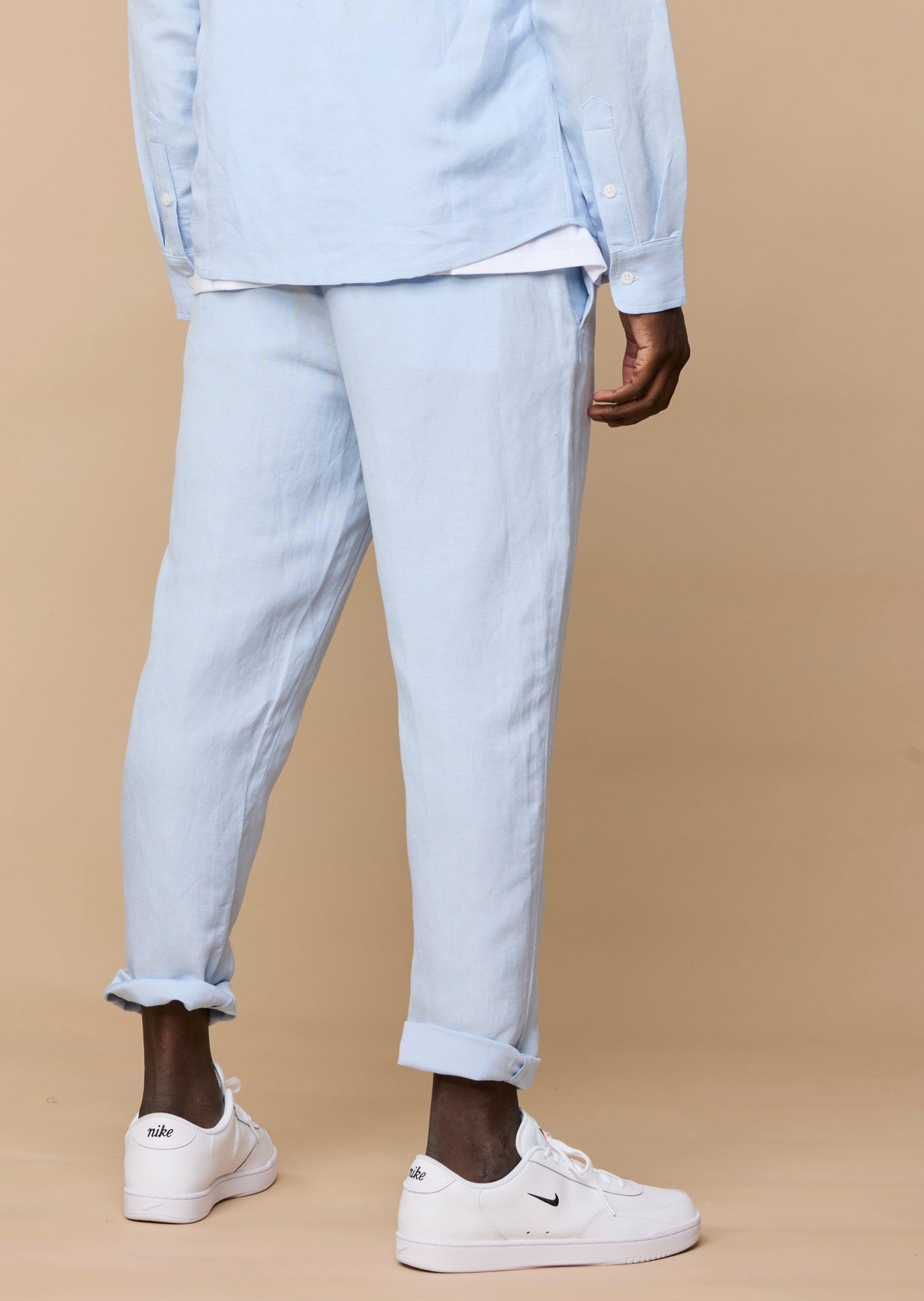 ELVIRO LINEN PANTS - LIGHT BLUE