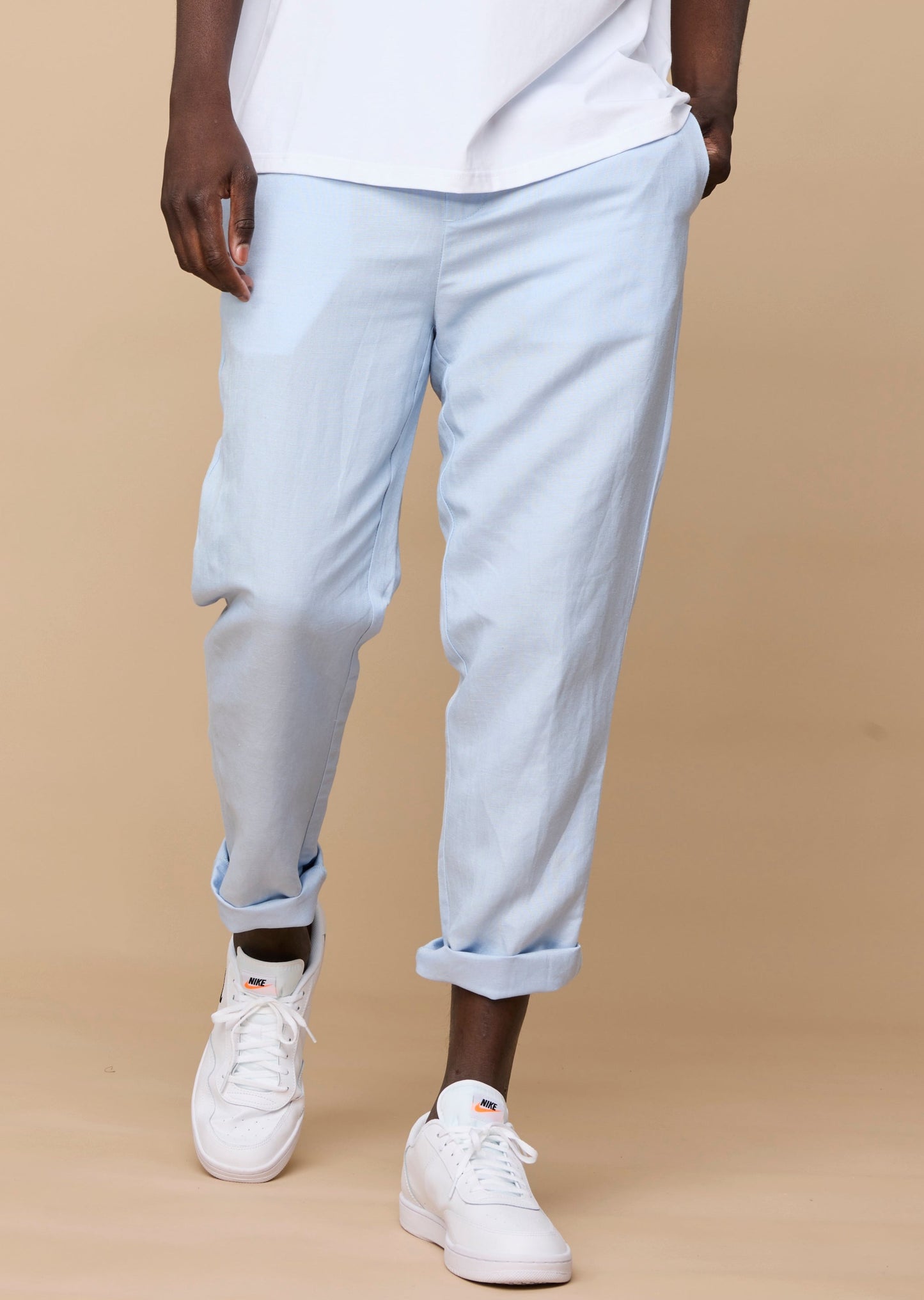 ELVIRO LINEN PANTS - LIGHT BLUE