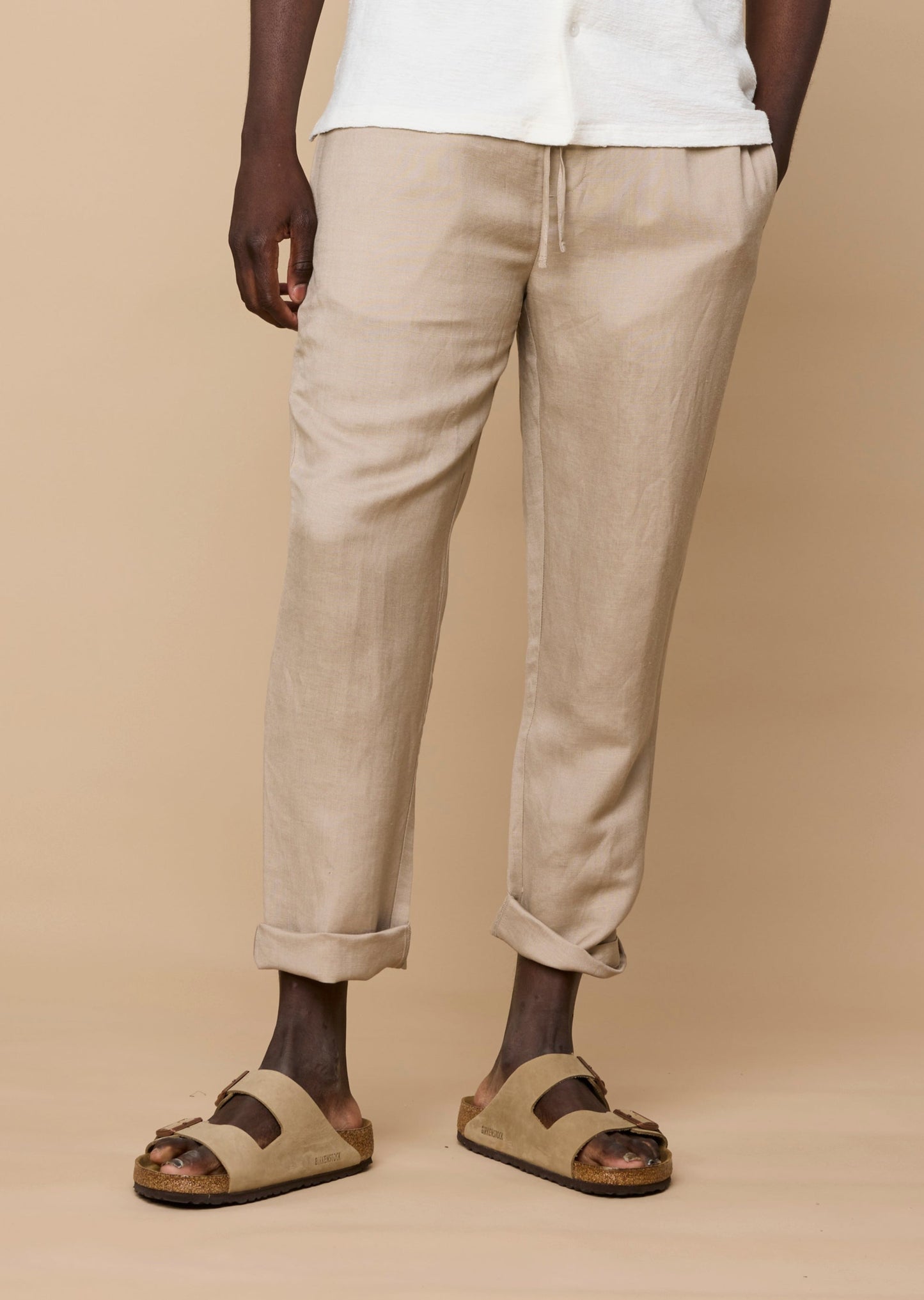 ELVIRO LINEN PANTS - SAND