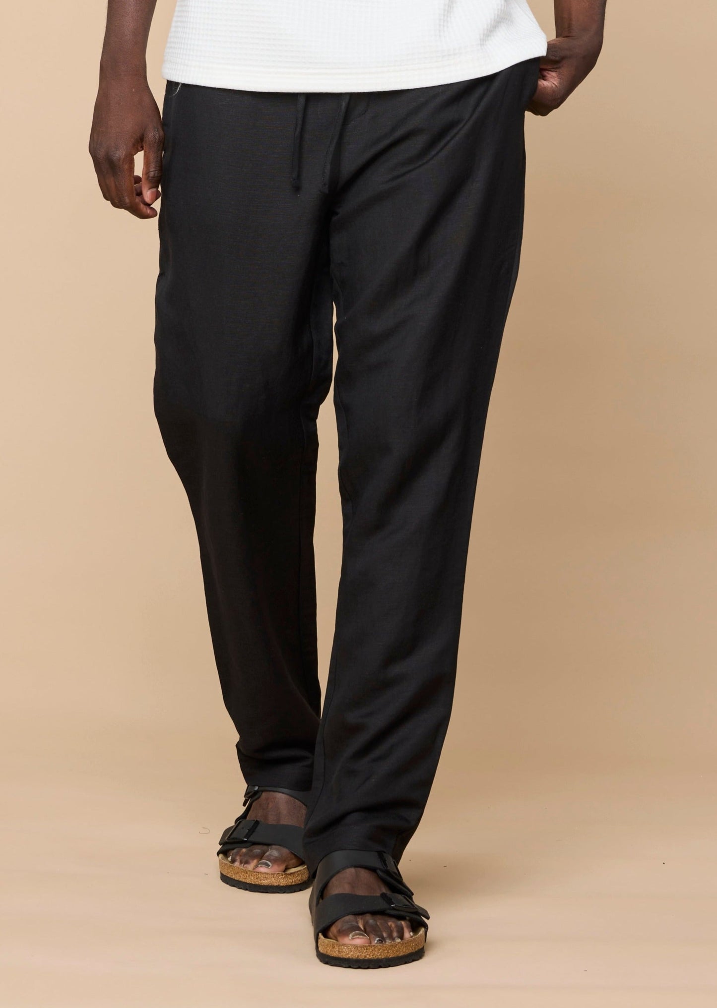 ELVIRO LINEN PANTS - BLACK