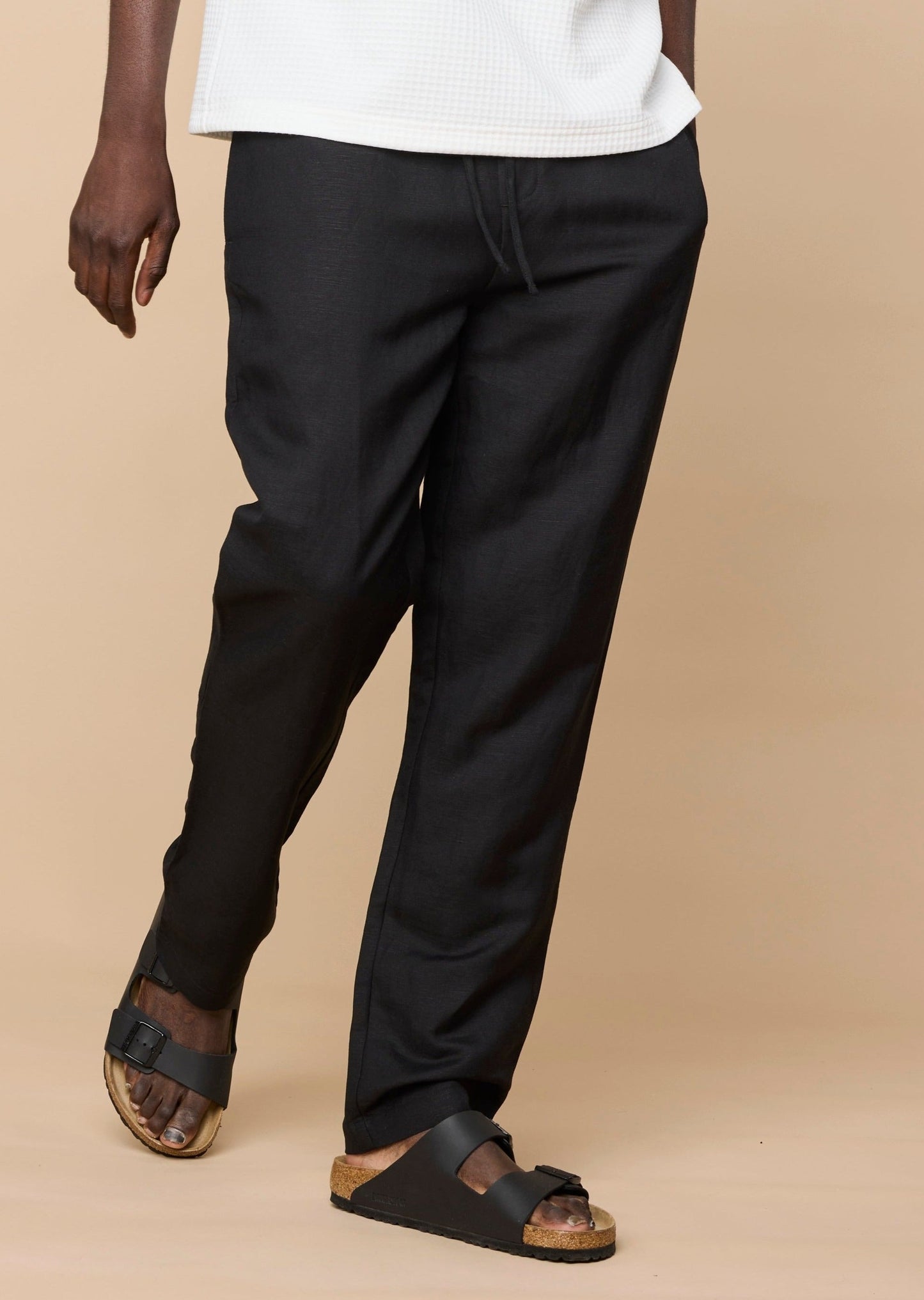 ELVIRO LINEN PANTS - BLACK